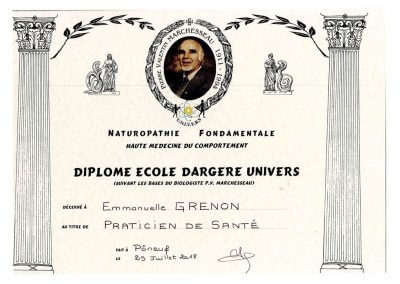 Diplôme naturopathe Emmanuelle Grenon