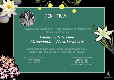 Certificat Medit'enfleurs Pro