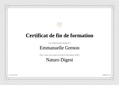 Certificat Naturo Digest