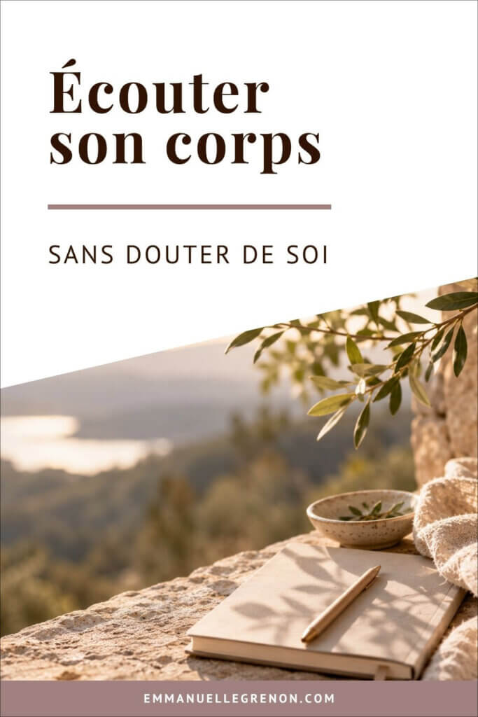 Carnet posé sur une terrasse ensoleillée face à un paysage vallonné.